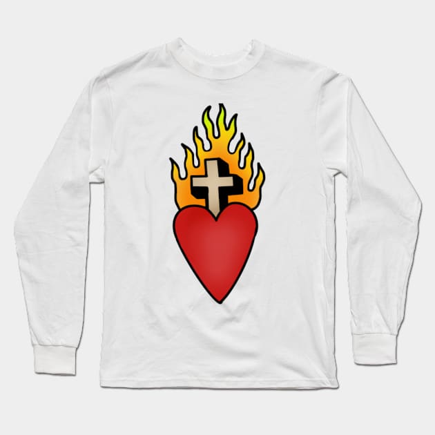 Sacred heart Long Sleeve T-Shirt by lizajambalaya